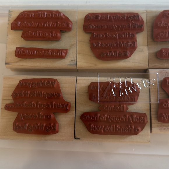 Stampin’ Up! Set Rubber Stamps In My Thoughts Set of 8 Friend Thanks Love - Picture 3 of 4